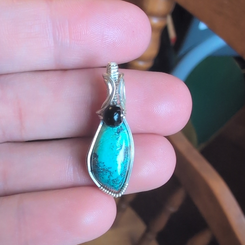Elegant Silver and Turquoise Pendant